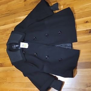 NWT Black peacoat